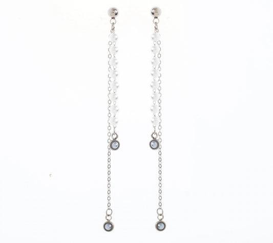 Pearl Chain Drop Earrings