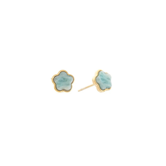 Zaza Petal Gemstone Mini Stud Earrings