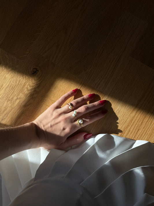 Zia Pearl Wrap Adjustable Ring