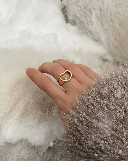 Adjustable Chunky Heart Ring