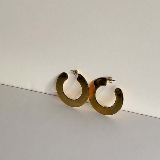 Flat Large Hoop Earrings