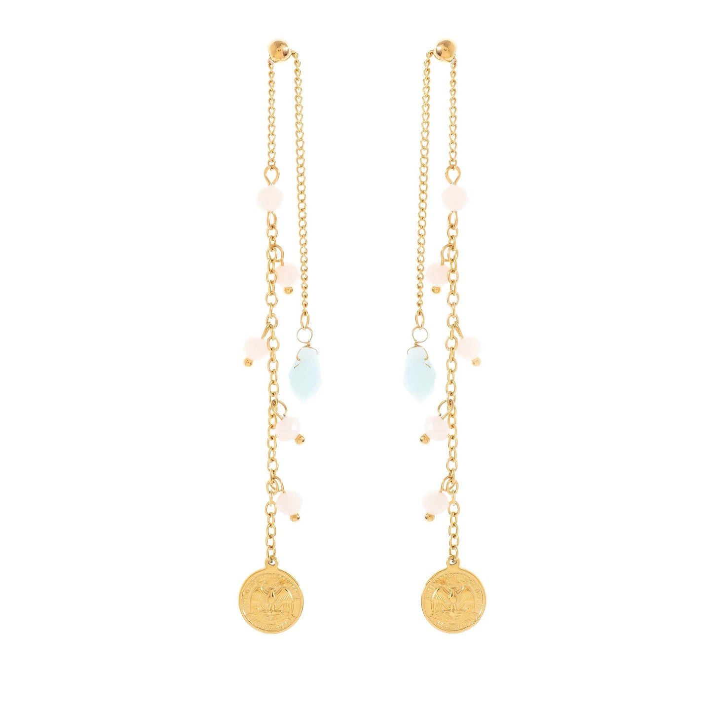 Елегантни падащи обеци с камъни 'Valma'