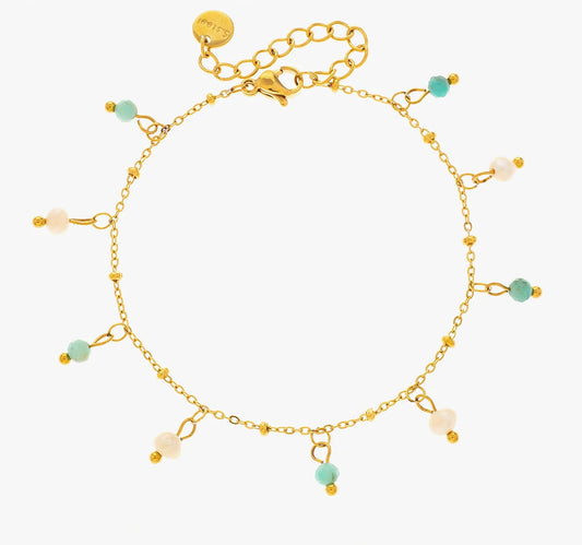 Pearl & Gemstone Charm Bracelet