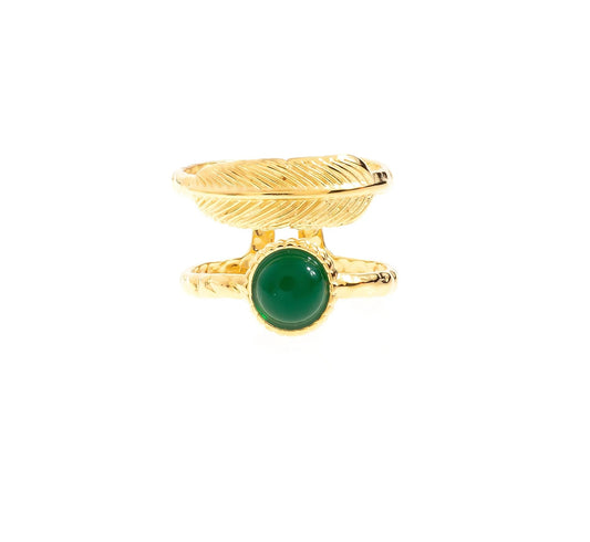 Nyra Double Gemstone Adjustable Ring