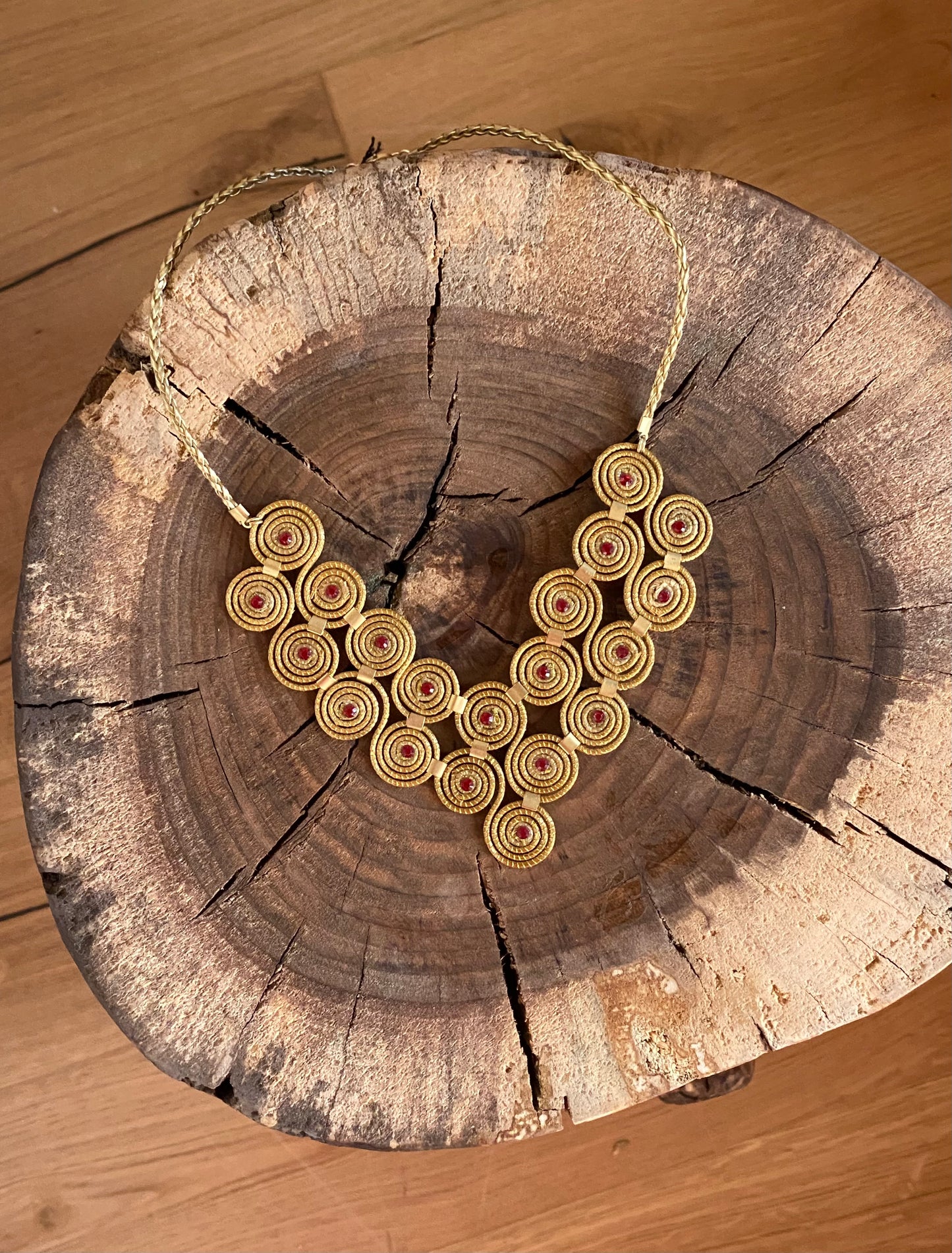 Golden Grass Statement Necklace