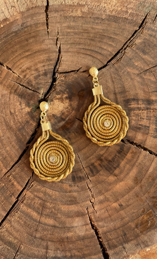 Golden Grass Drop Earrings