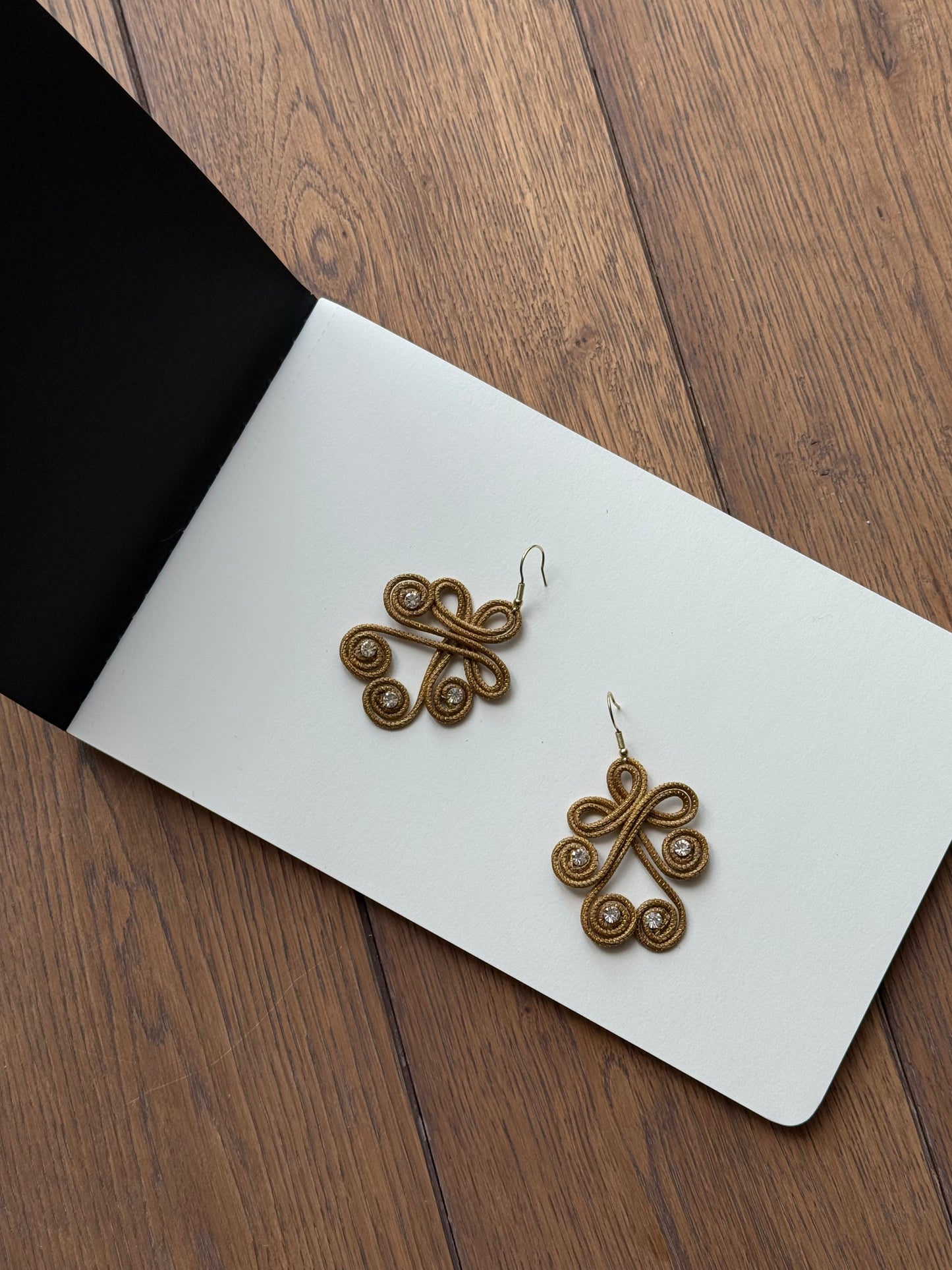 Golden Grass Drop Earrings