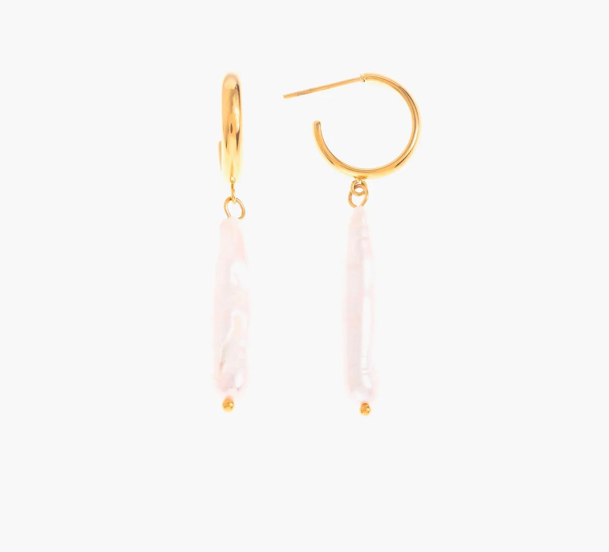 Freshwater Pearl Pendant Small Hoop Earrings