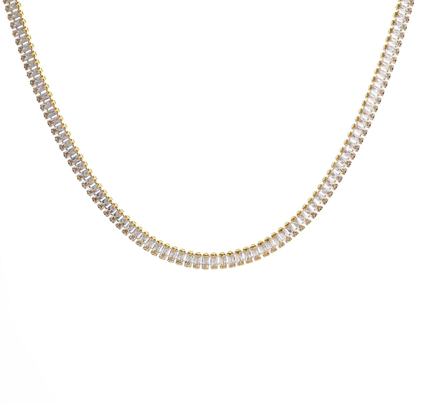 Tennis Baguette Cubic Zirconia Necklace