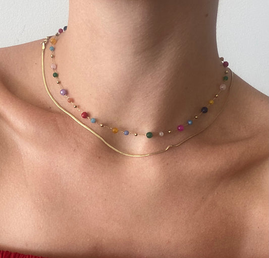 Ona Gemstone Beaded Necklace