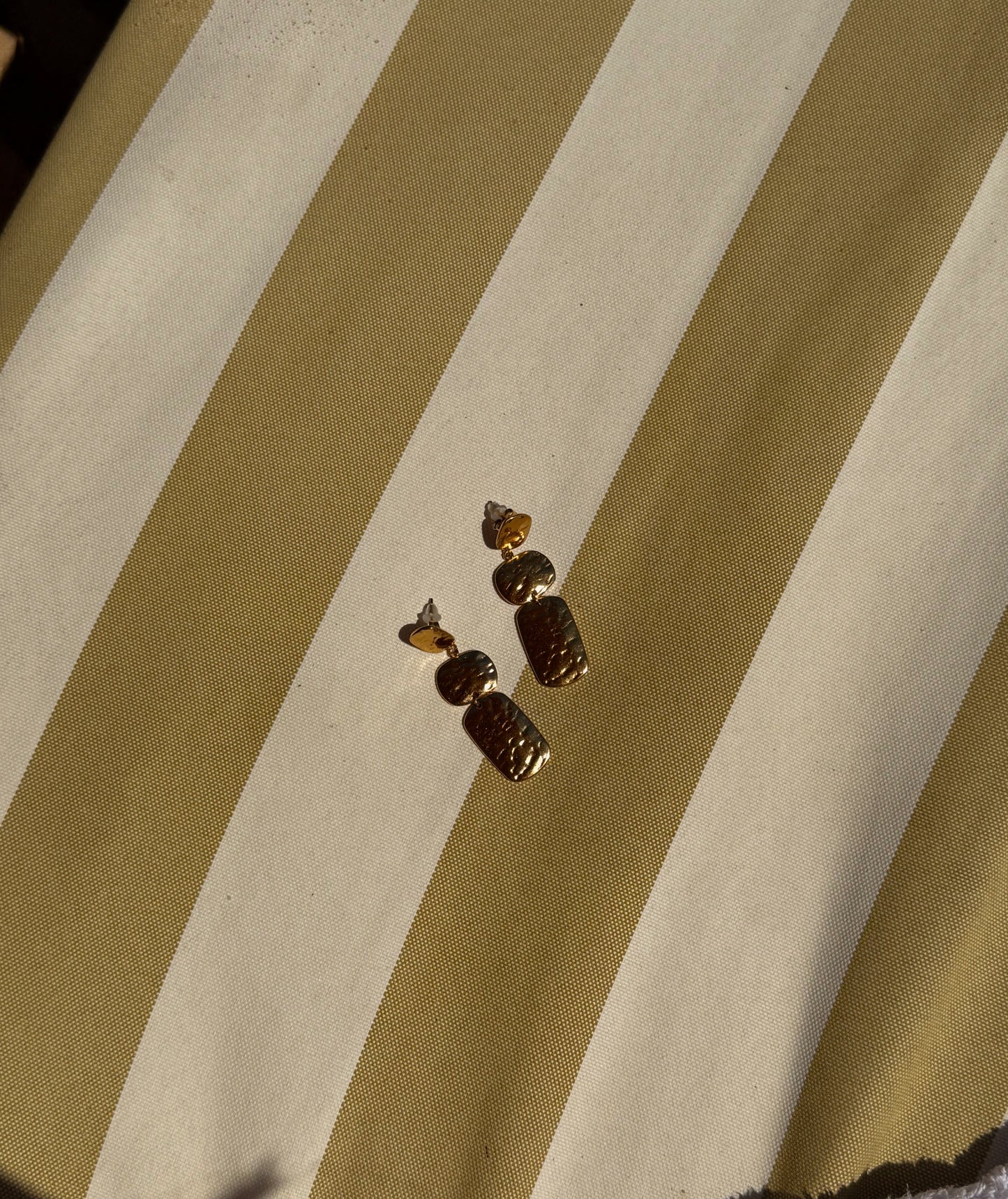 Cala Hammered Effect Drop Earrings