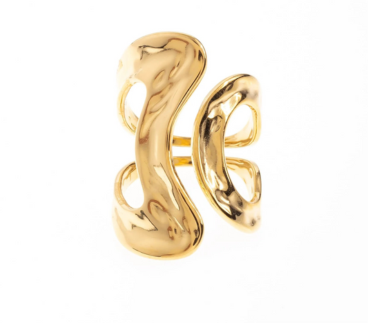 Stream Lines Open Statement Ring
