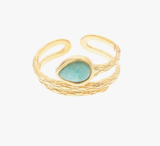 Adjustable Gemstone Stacking Wrap Ring