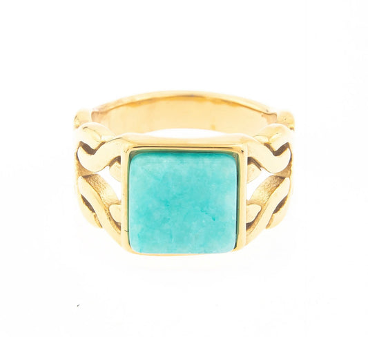 Gemstone Square Signet Ring