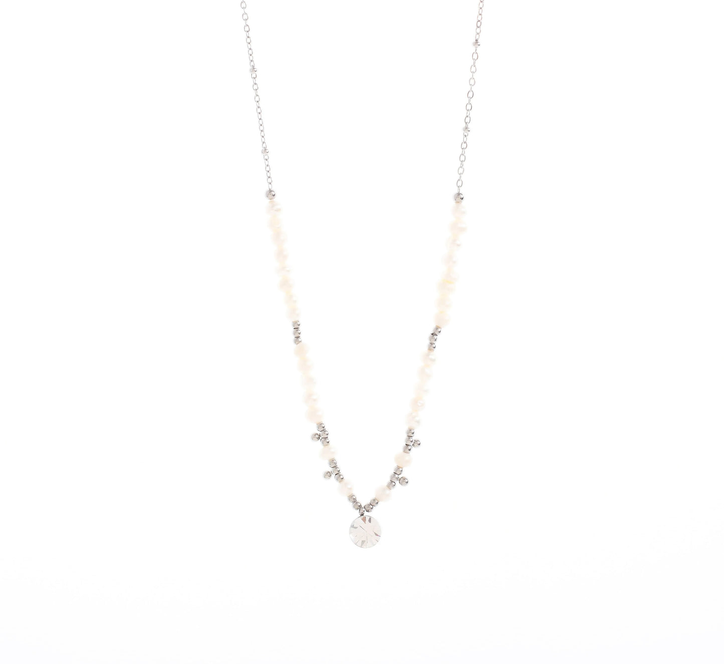 Carrie Pearl & Zirconia Pendant Necklace