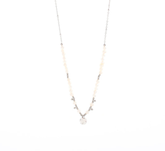 Carrie Pearl & Zirconia Pendant Necklace