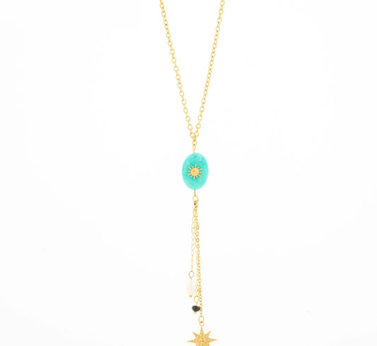 Solea Gemstone Sun Pendant Necklace
