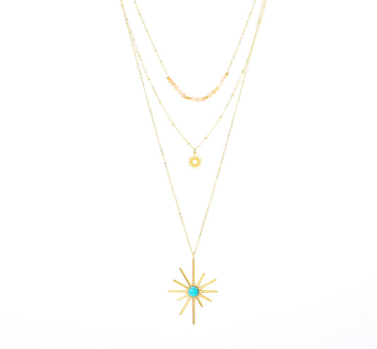 Solara Layered Gemstone Necklace
