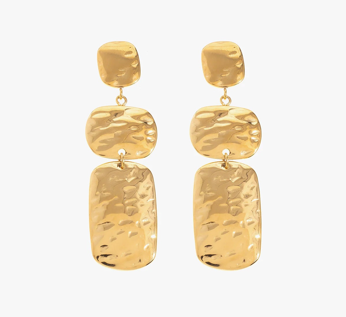 Cala Hammered Effect Drop Earrings