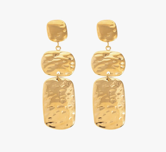 Cala Hammered Effect Drop Earrings