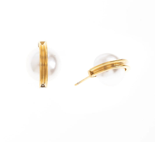 Елегантни мини обеци с перли Ovalo