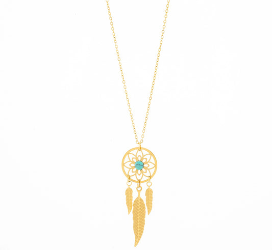 Luzia Gold Dreamcatcher Pendant Necklace