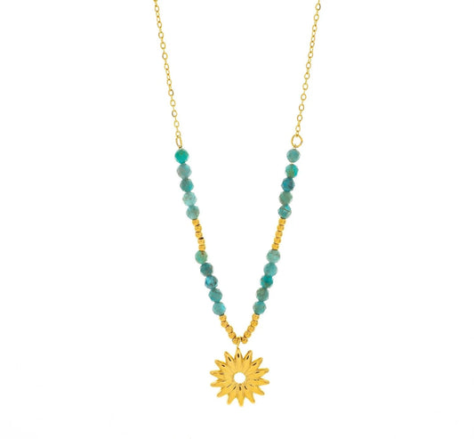 Jo Gemstone Sun Pendant Necklace