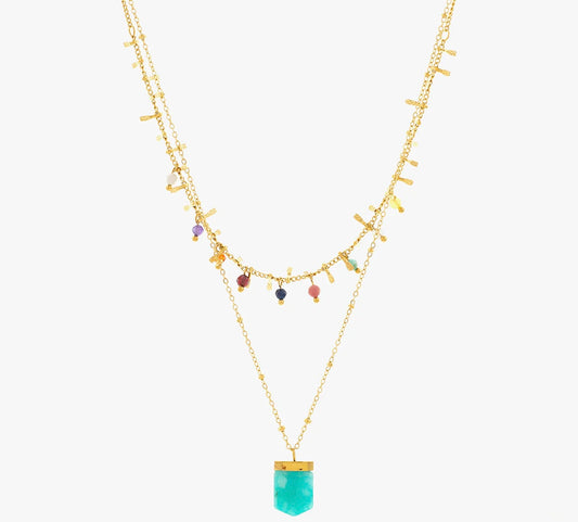 Chimi Double Gemstone Necklace