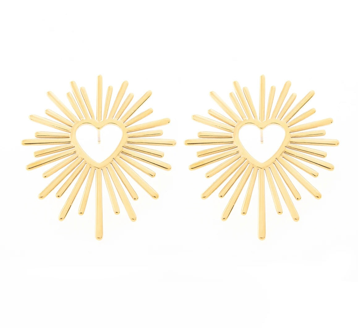 Libra Heart Stud Earrings