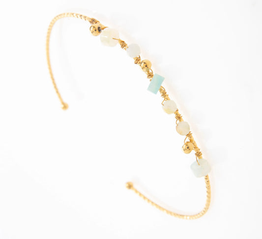 Keya Adjustable Gemstone Fine Cuff