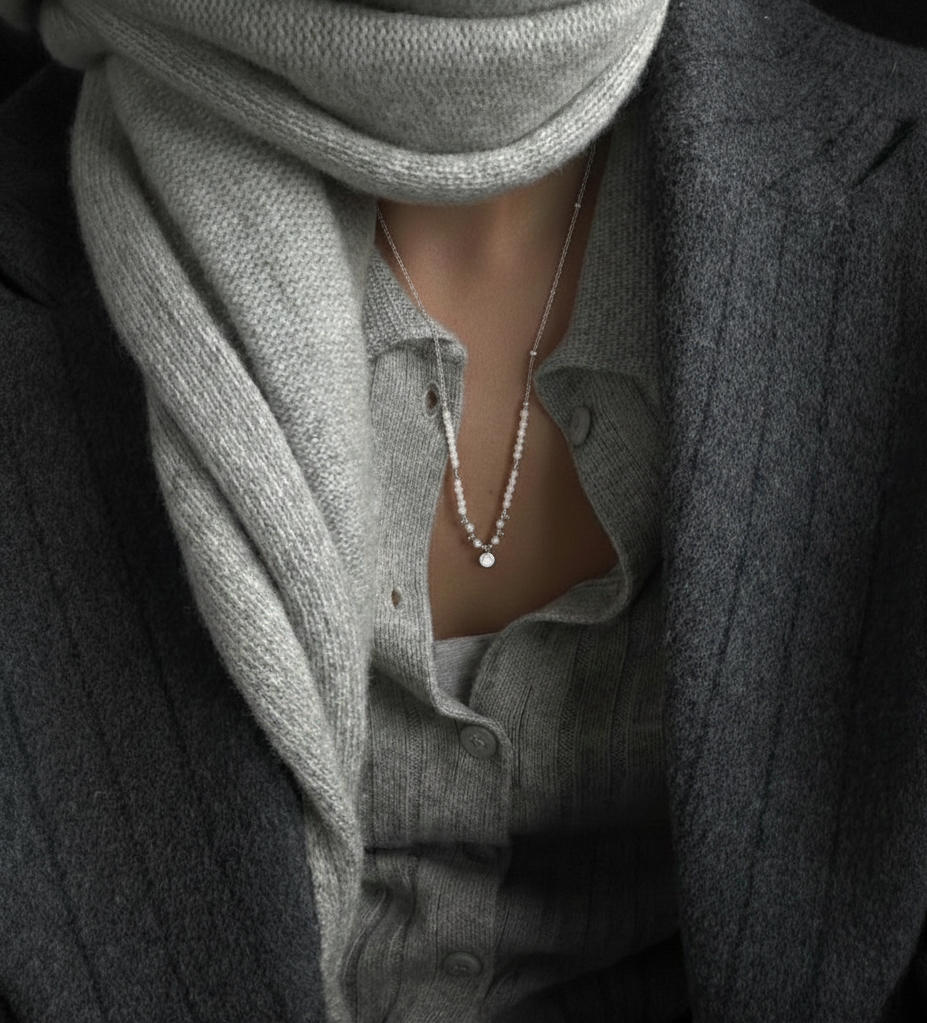 Carrie Pearl & Zirconia Pendant Necklace