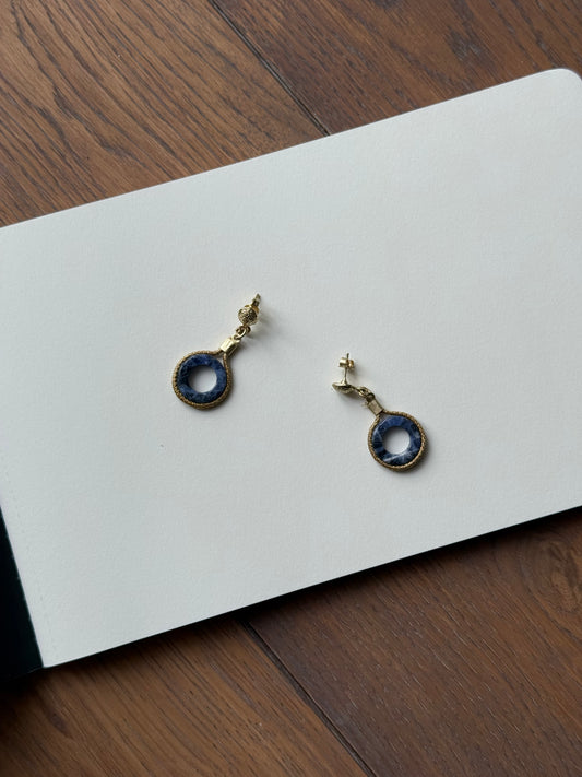 Golden Grass Sodalite Stud Earrings