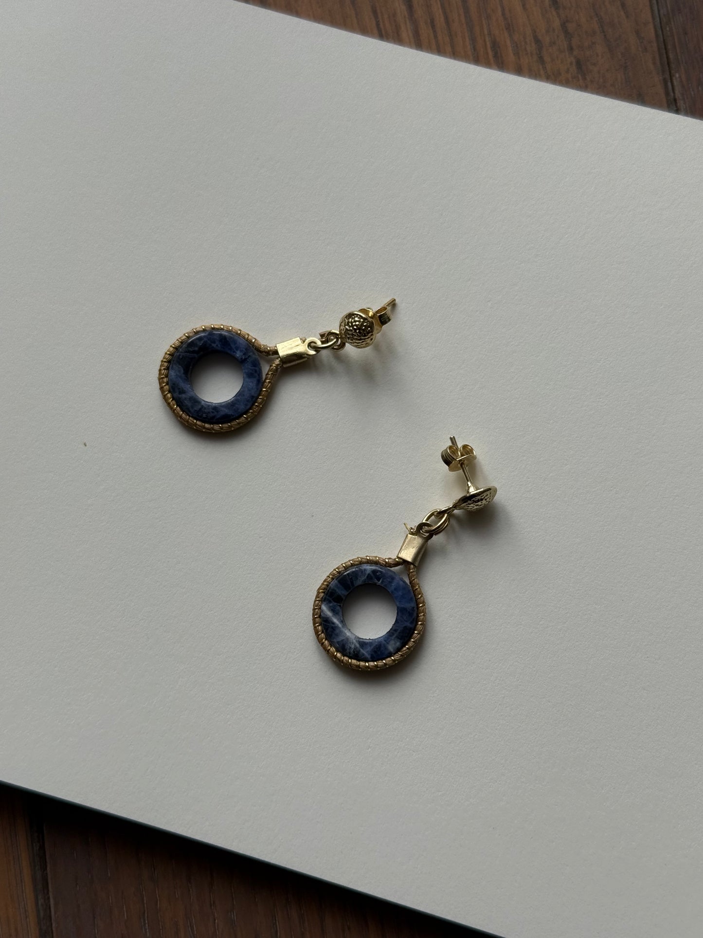 Golden Grass Sodalite Stud Earrings