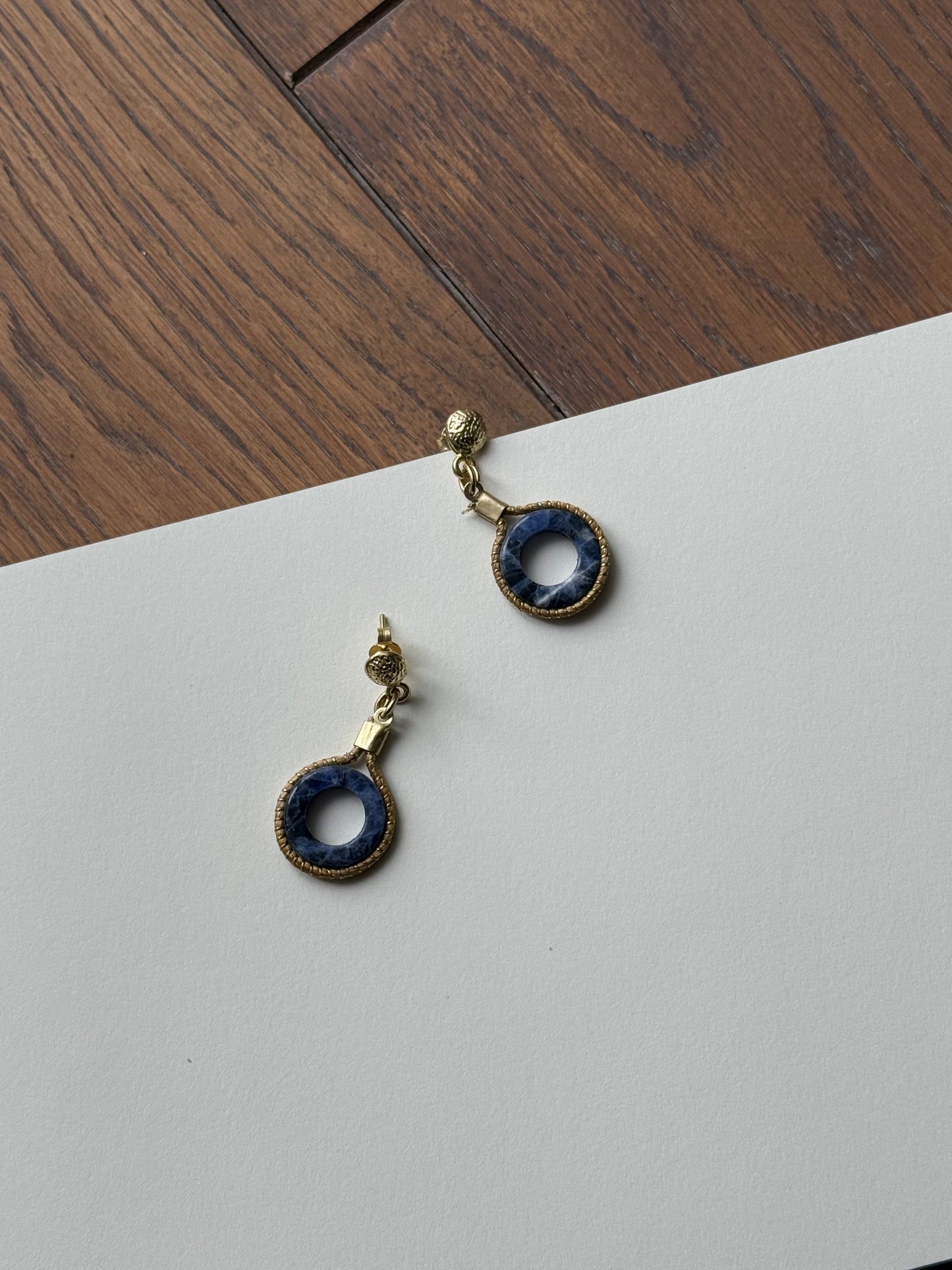 Golden Grass Sodalite Stud Earrings