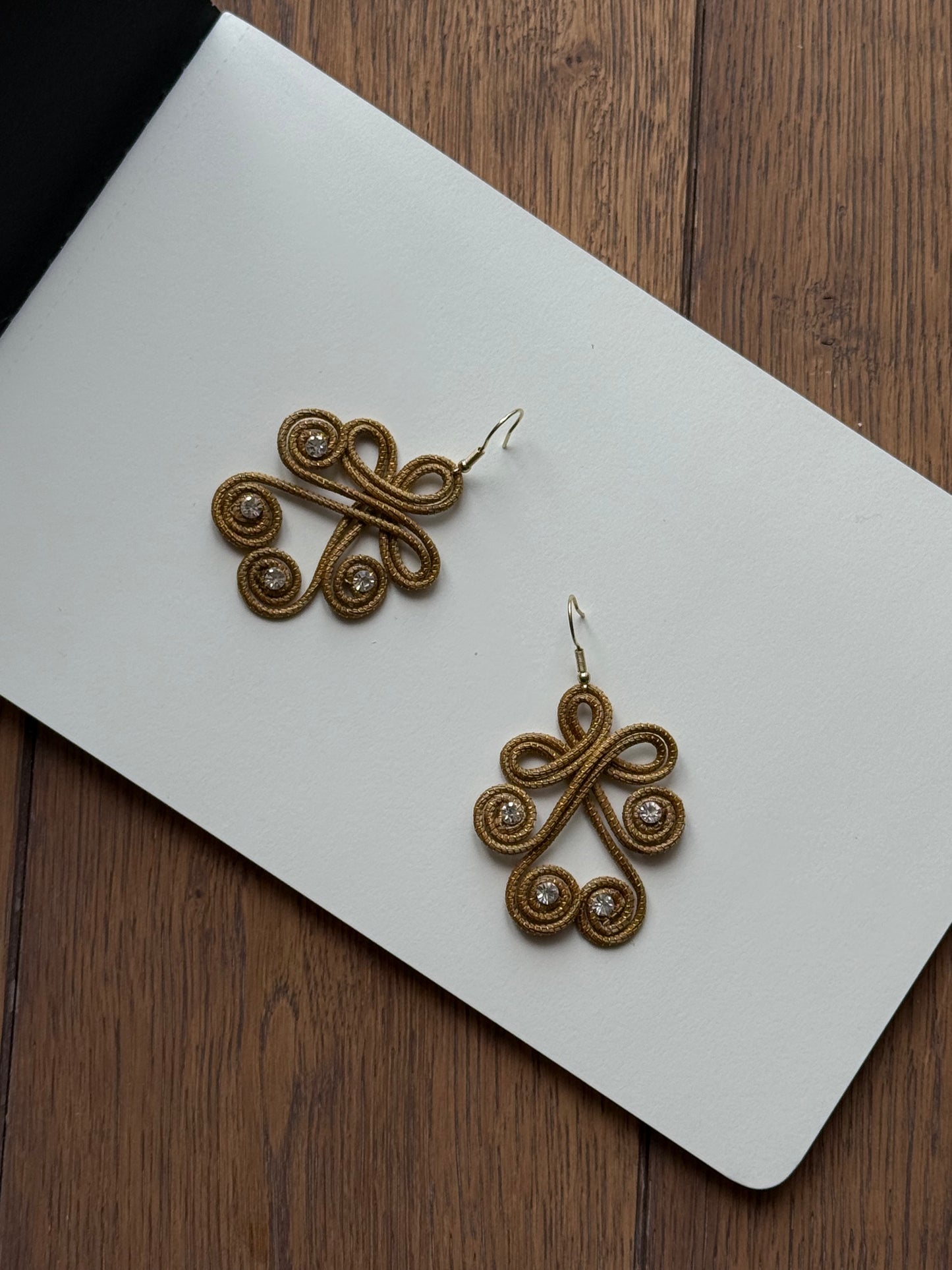 Golden Grass Drop Earrings