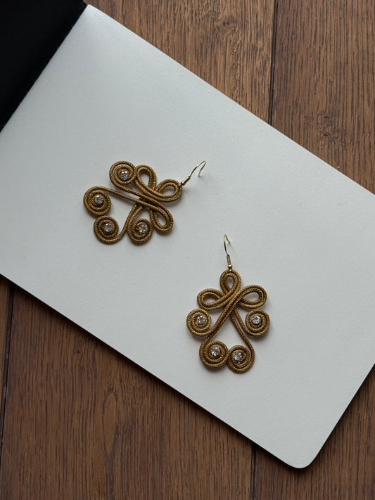 Golden Grass Drop Earrings