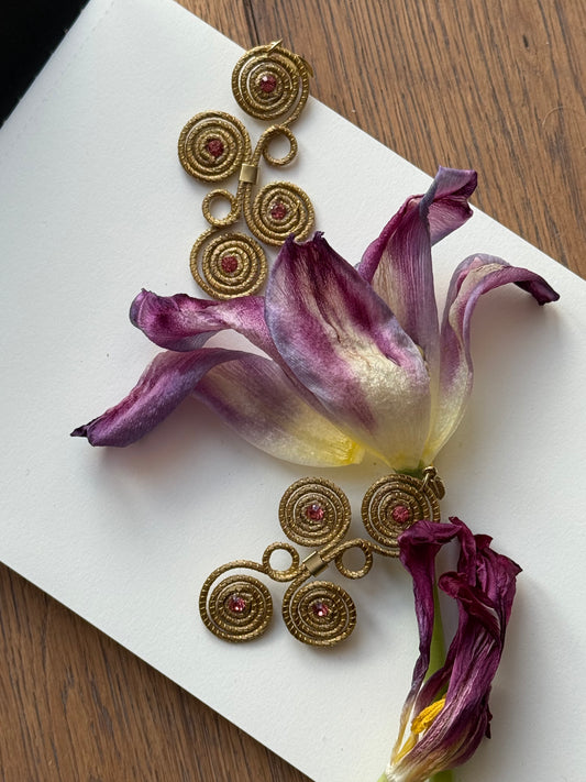 Golden Grass Statement Earrings