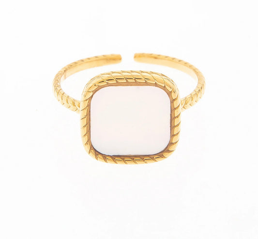 Регулируем квадратен пръстен със седеф Sloane