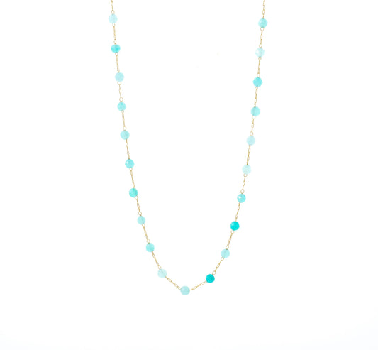 Delicate Gemstone Station Necklace