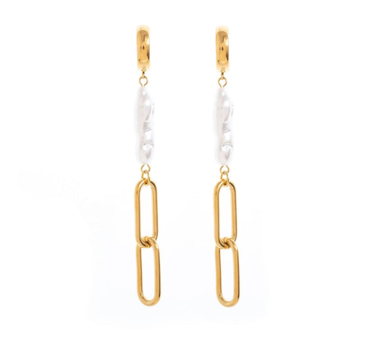 Висящи обеци със сладководни перли Taylor