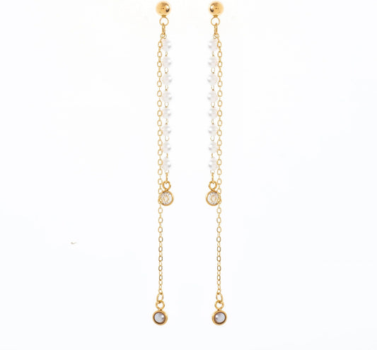 Pearl Chain Drop Earrings
