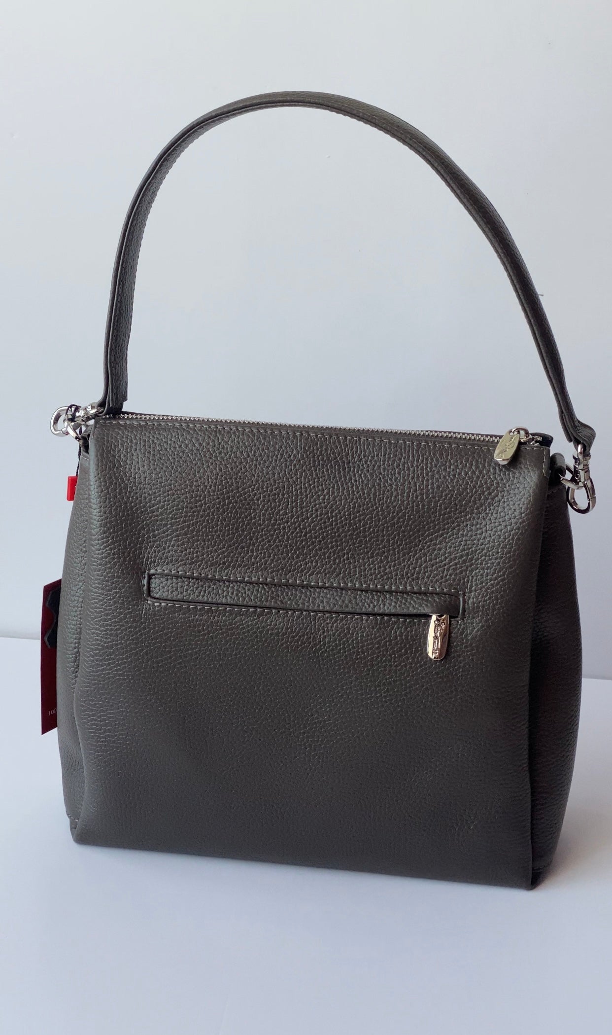 Chicago Grey Leather Medium Tote Bag