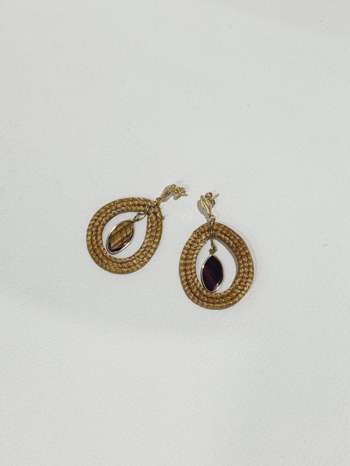 Golden Grass Tiger's Eye Stud Earrings