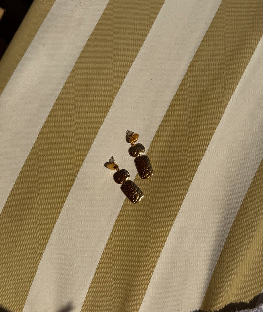 Cala Hammered Effect Drop Earrings